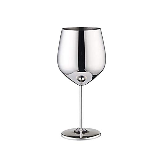 Znet-au Rotweinglas, Champagnergläser, Edelstahl, Weingläser, Kelch-Set, Rot- oder Weißweinglas, spülmaschinenfest, 500 ml (2er-Set) von EELHOE