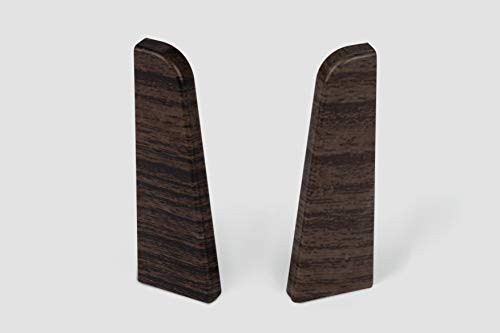 EGGER Endstück Sockelleiste Eiche dunkelbraun für einfache Montage von 60mm Laminat Fußleisten | Inhalt 2 Stück | Kunststoff robust | Holz Optik dunkel braun von Egger