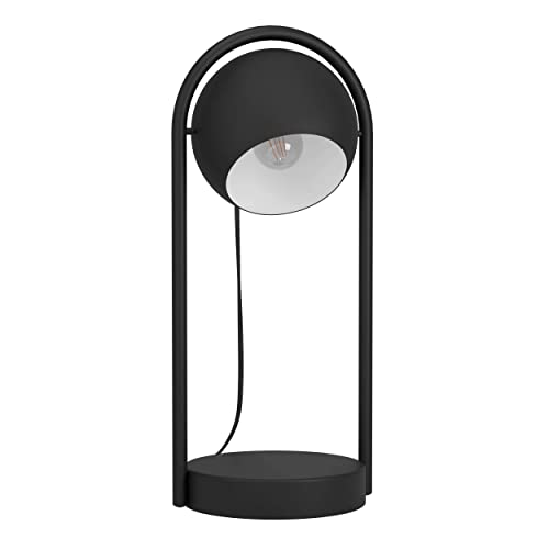 EGLO Tischlampe Murnia, minimalistische Tischleuchte im New Nordic Design, Nachttischlampe aus Metall in schwarz und weiß, Lampe für Wohnzimmer und Schlafzimmer, E14 Fassung von EGLO