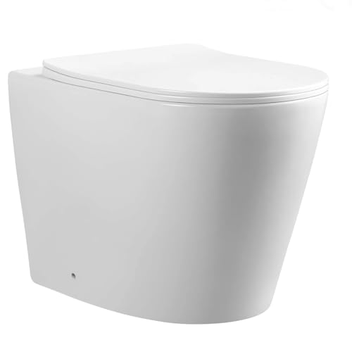 EGO Interiors - Premium Design | GALO Stand-WC aus weißer Keramik | Sitz mit Absenkautomatik und Schnellverschluss | spülrandlos | glatte Oberfläche | kombinierbar mit Bidet von EGO Interiors