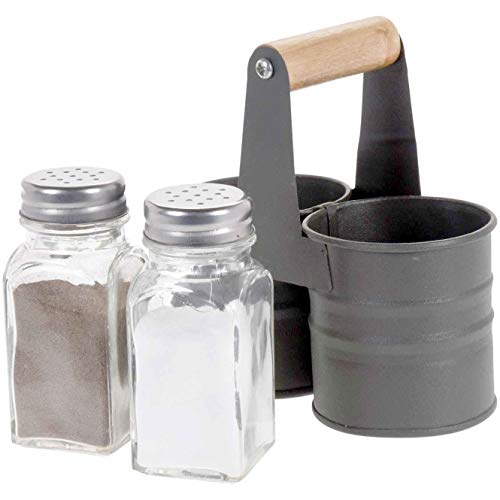 Salz-und Pfefferstreuer mit Halterung Menage Salzstreuer Gewürzstreuer Tischdeko von Excellent Houseware
