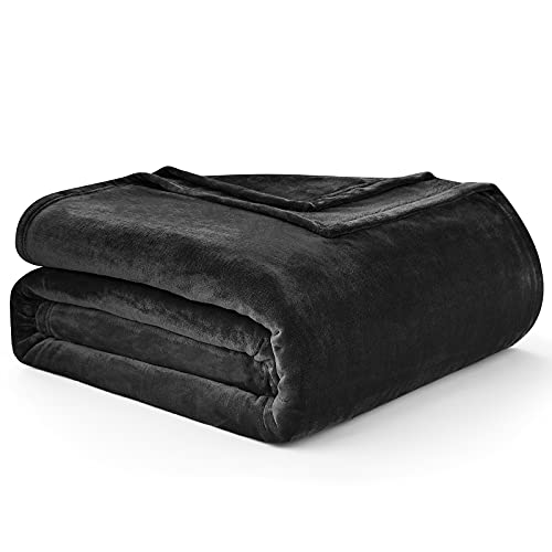 EHEYCIGA Kuscheldecke flauschig, weiche warme Fleecedecke 130x165 als Decke Sofa, Wohndecke oder Couchdecke überwurf, Schwarz von EHEYCIGA