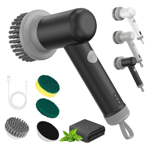 EHOTER Elektrischer Spin Scrubber 2024 New Sinoshi Power Cordless Wiederaufladbare Handheld Brush Multifunktionale Reinigungsbürste Fliesen Waschbecken von EHOTER