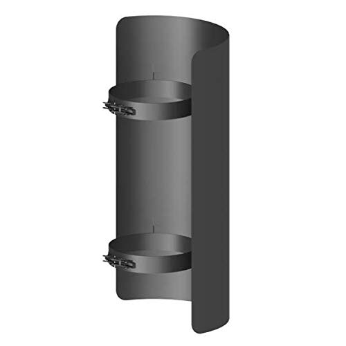 Ø 120 mm Ofenrohr Strahlungsschutz 50 cm Schwarz - 2mm Stahlblech - Sensotherm Beschichtung - für den Sichtbereich geeignet - Hitzeschutzblech - Ofenrohrschutzblech von EHV GmbH