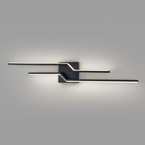 EIDEARAY Wandleuchte LED Innen Moderne, 24W LED Wandlampe 4000K, Schwarz Lange Kreative Wandbeleuchtung aus für Flur,Wohnzimmer, Schlafzimmer, Treppenhaus 80cm von EIDEARAY