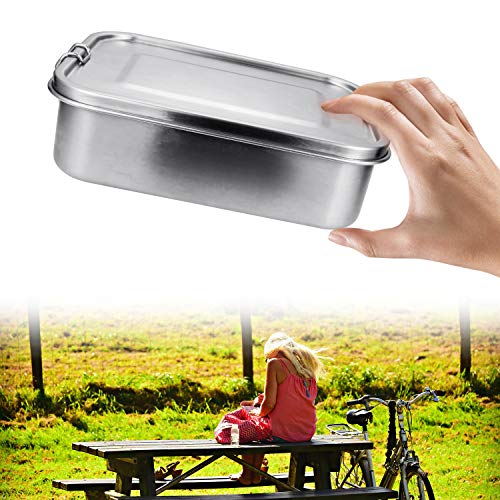 Einfeben Premium Edelstahl Brotdose Die verbesserte Lunchbox ist auslaufsicher & kinderleicht zu ReinigenI Für Kinder & Erwachsene (Rechteck, 800ml+1400ml) von Einfeben