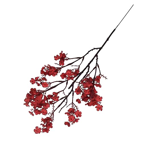 EIOLWJIEO 5 Stück DIY gefälschter Blumenstrauß, einfach zu arrangieren, kein Gießen oder Verwelken, langlebige künstliche Seidenblumen, künstliche Blumen, Gypsophila, Rot von EIOLWJIEO