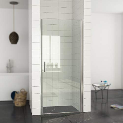 Duschtür Pendeltür 80 x 185 cm Duschwand Schwingtür ohne Rahmen, NANO Glas von ELEGANT