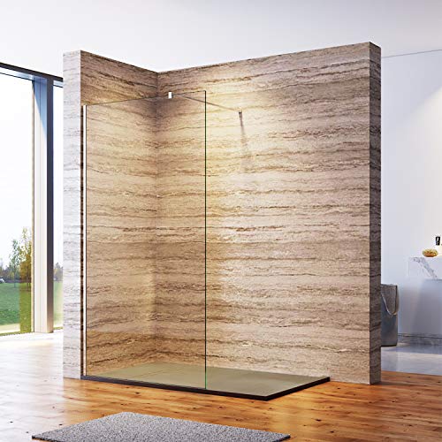 ELEGANT Walk in Duschwand 80x200 cm Duschtrennwand 8 mm Nano Glas duschglaswand von ELEGANT