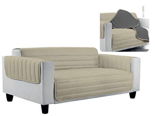 Elegant Couchüberzüge Doubleface, Turteltaube/dunkel grau, 3 Plätze, 100% Mikrofaser, 2 Maxi von Elegant