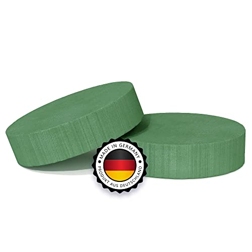 Blumensteckmasse Rund - Steckmasse Ringe 2 Stück 16 x 3,5 cm, Steckmoos, Torten für Blumengestecke - Steckschwamm zum Basteln für Feiern, Auto, Hochzeit, Geschenke - PRODUZIERT IN DEUTSCHLAND von ELES VIDA