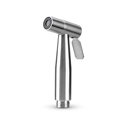 ELINKUME Bidet Handbrause,Bidet Brause für Toilette,WC Dusche Handbrause Edelstahl Sprühkopf Standard G1/2 Schnittstelle für Reinigung von Toiletten,Badezimmern,Haustieren und Körperpflege,Silber von ELINKUME