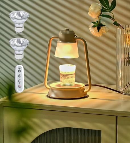 ELINKUME Kerzenwärmer Lampe mit Timer,Dimmbare Duftlampe für Kerzengläser,Elektrischen Wachsschmelzwärmer für Schlafzimmer,Home Decor Leuchten Geschenke für Frauen(2 Glühbirnen Enthalten) von ELINKUME