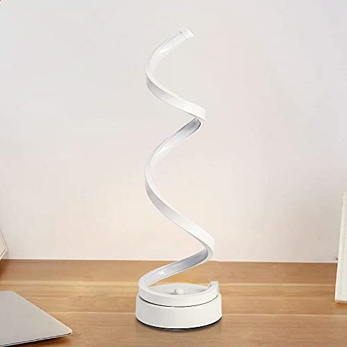 ELINKUME LED Tischlampe Warm Weiß Tischleuchte Augenschutz Schreibtischlampe mit Lampenschirm Nachttischlampe Geeignet für Büro, Kinder Schlafzimmer, Wohnzimmer(20W) (Spiral) von ELINKUME