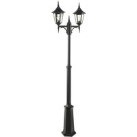 2 Licht Twin Outdoor Post Laterne Schwarz IP54, E27 - Elstead von ELSTEAD