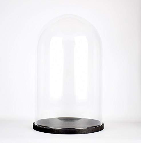 EMH Mundgeblasene Glasglocke mit schwarzem Boden, handgefertigt, 40 cm von EMH