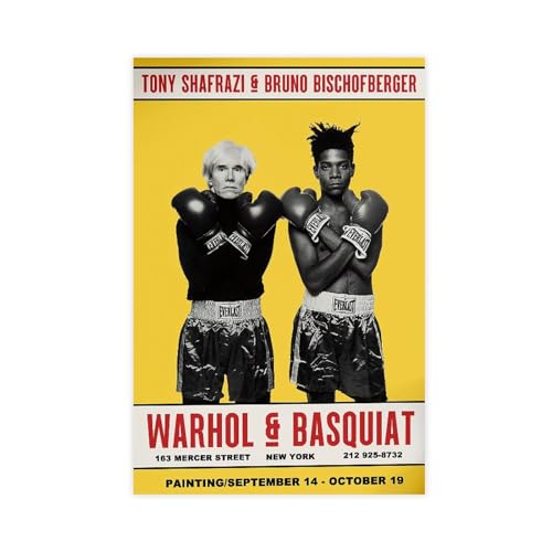 EMIGOS Basquiat und Warhol Leinwand-Poster, Wandkunst, Dekordruck, Bild, Gemälde für Wohnzimmer, Schlafzimmer, Dekoration, ungerahmt, 40 x 60 cm von EMIGOS