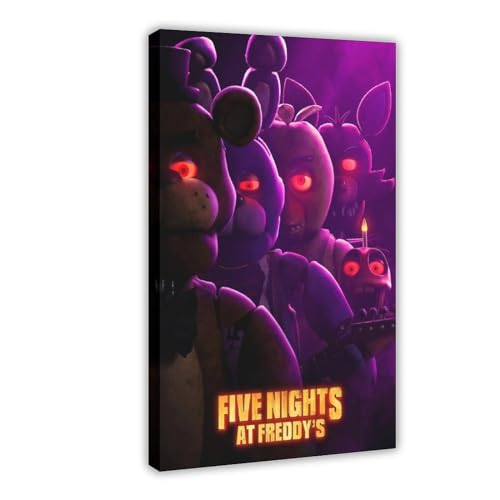 EMIGOS Filmposter "Five Nights at Freddy's", Leinwand-Poster, Wandkunst, Dekor, Bild, Gemälde für Wohnzimmer, Schlafzimmer, Dekoration, Rahmen-Stil, 60 x 90 cm von EMIGOS