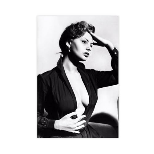 EMIGOS Poster der italienischen internationalen Schauspielerin Sophia Loren, Leinwand-Poster, Wandkunst, Dekordruck, Bild, Gemälde für Wohnzimmer, Schlafzimmer, Dekoration, ungerahmt, 30 x 45 cm von EMIGOS