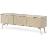 TV-Schrank wood - TV-Tisch, TV-Lowboard - Modern Design - Gold Aluminium Griffen - Beige - Beige von EMPORIUS