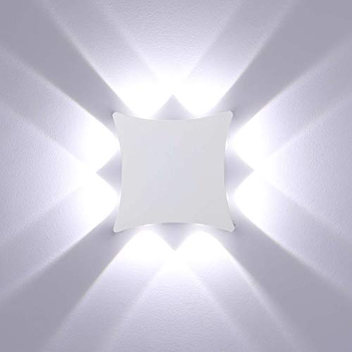 ENCOFT LED Wandleuchte Außen Innen Wandlampe 8W Wasserdicht IP65 Wandlicht Weiß Wandbeleuchtung für Bad Flur Kinderzimmer Treppenhaus Wohnzimmer Schlafzimmer Kaltes Weiß von ENCOFT