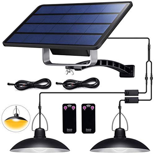 ENCOFT Solarlampen für Außen Hängelampe mit Fernbedienung IP65 Wasserdichte 4W Solar Pendelleuchte Außenbeleuchtung für Garten Camping mit 3M Kabel (2 Licht,Warmweiß) von ENCOFT