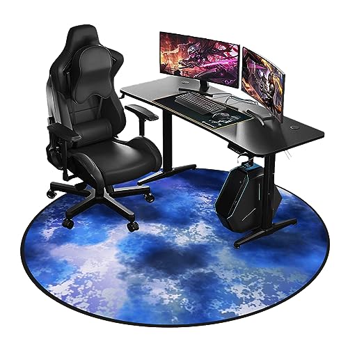 ENHS Bodenschutzmatte, Bürostuhl Unterlage, Gaming Bürostuhl Stuhlmatten, Bürostuhlunterlage rutschfestes Kratzfest Stuhl unterlage, Chair Mat, Bodenschutzmatte Gaming, Durchmesser 100 cm von ENHS