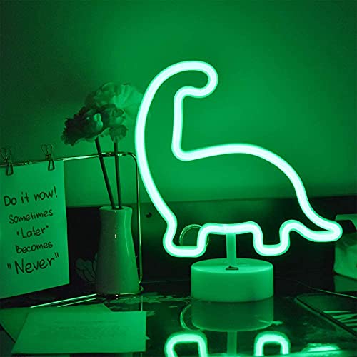 ENUOLI LED Grüne Dinosaurier Leuchtreklamen Neon Nachtlicht Zeichen für Partybedarf Mädchen Raumdekoration Zubehör für Weihnachtsfeier Tischdekoration Kinder Kinder Geschenke (Grüner Dinosaurier) von ENUOLI