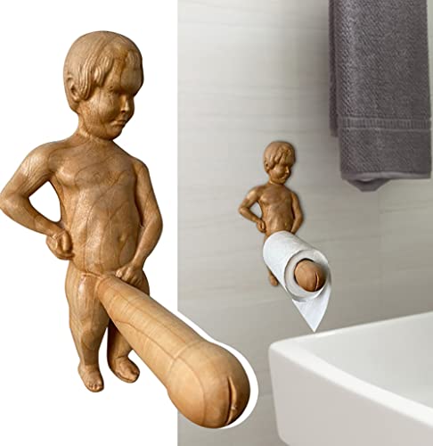 EOEO Toilettenpapierhalter Holz, Lustige Kreative Klorollenhalter Sexy Erwachsene Neuheit Wandmontage Klopapierhalter für Toilette und Badezimmer Küche von EOEO