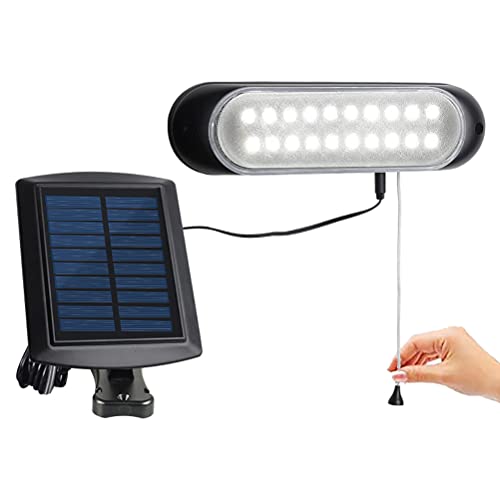 Solarlampen für Außen Innen mit Zugschalter, Superhell 20 LED Solarleuchte Aussen IP65 Wasserdichte,120°Beleuchtungswinkel, Solar Wandleuchte für Garten,Veranda,Garage,Terrasse,Hinterhof, mit 5m Kabel von EOEO