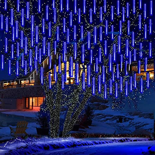 Fallende Lichter, EONANT 30cm 10 Tubes 360LEDs Solarfalllichter Meteorschauer Lichter Regen Tropfen Lichter für Bäume Parteien Hochzeit Garten Haus Dekoration (Blau) von EONANT