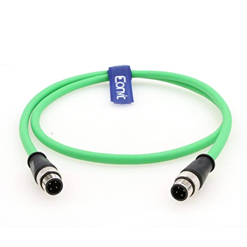 Eonvic Flexibles Gigabit-Ethernet-Kabel, M12, D-Code, 4-polig auf 4-poligen Stecker, Cat5e, geschirmtes Netzwerkkabel für Industriekameras (1 m) von EONVIC