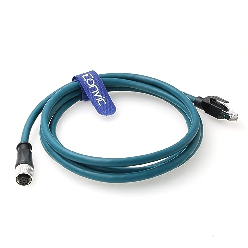 Eonvic M12 Ethernet-Kabel, 8-polig, A-Code-Buchse auf RJ45, Cat-7e, Netzwerk, hochflexibel, wasserdicht, industrielle Ethernet-Automatisierung, Profibus-Anwendung (3 m) von EONVIC