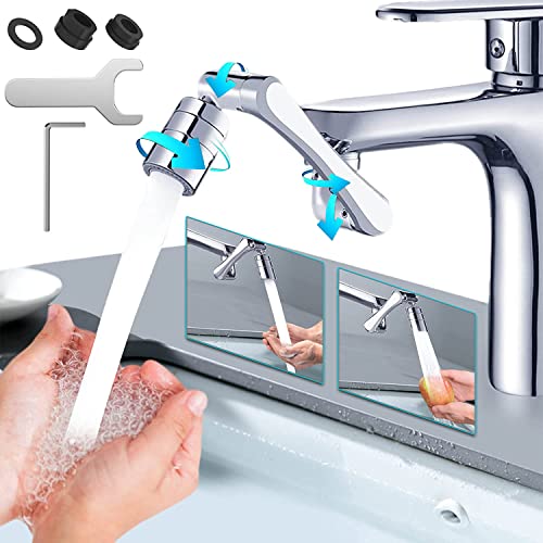 1440° Schwenkbarer Wasserhahn Aufsatz, Drehbarer Multifunktionaler Verlängerungshahn Strahlregler für Küche Bad von EPROICKS