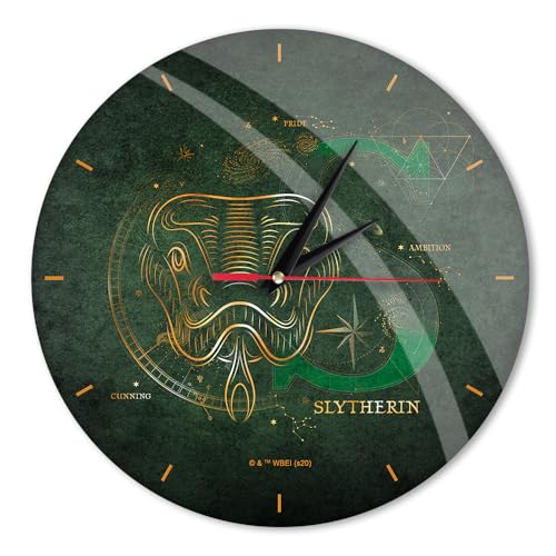 ERT GROUP Original und offiziell Lizenziertes Harry Potter Wanduhr Glänzend Harry Potter 011 Harry Potter Grün Leise, Einzigartiges Design, Lackierte Metallzeiger, 30,5 cm (12") von ERT GROUP