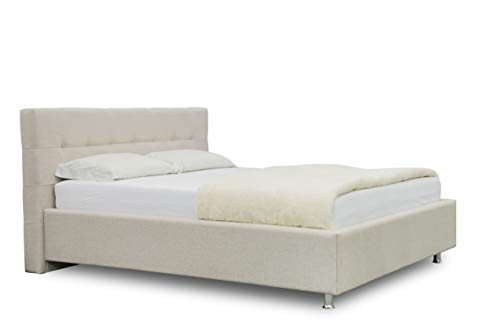 ES Design 08 Polsterbett Lion mit 5 Jahren Garantie, EIN hochwertiges Bett, Lattenrost und Stauraum (beige 22, 120 x 200 cm) von ES Design 08