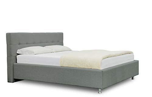 ES Design 08 Polsterbett Lion mit 5 Jahren Garantie, EIN hochwertiges Bett, Lattenrost und Stauraum (grau 91, 120 x 200 cm) von ES Design 08