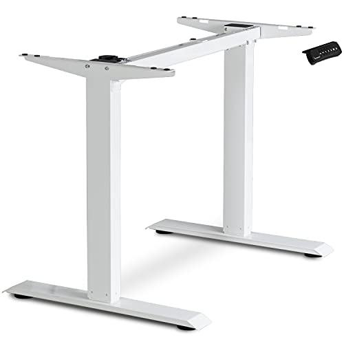 ESMART ETX-121W Weiß - Ergonomisches Steh-Sitz-Schreibtisch-Gestell Stufenlos elektrisch höhenverstellbar 71-121 cm 3X Memory Aktivitätserinnerung Soft-Start/Stopp von ESMART