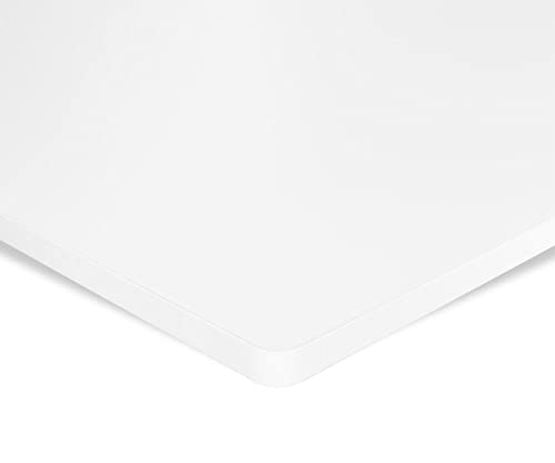 ESMART Germany TPL-106W stabile Schreib-Tisch-Platte aus MDF [Größenauswahl] 100 x 60 x 2,5 cm - Weiß | Kratzfest, PVC-beschichtet, pflegeleicht, Bürotischplatte belastbar bis 120 kg von ESMART