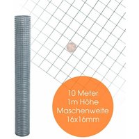 Estexo - Volierendraht Maschendraht Zaun Schweißgitter Drahtgitter 4-Eck verzinkt Draht 10 Meter / 16 x 16 mm von ESTEXO