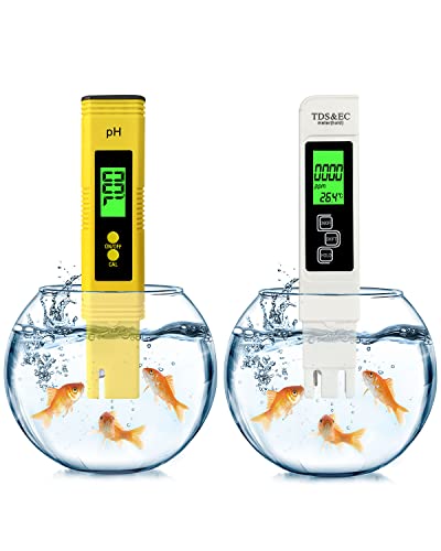 Ph MessgeräT, Temperature Und Bio Tester 8 In 1 Set,Digital WasserqualitäT Tester(Atc)FüR Trinkwasser/Schwimmbad/Aquarium/Pool,LeitwertmessgeräT Mit Hoher Genauigkeit Und Lcd Hd Display(Weiß und Gelb) von ESTVIIG