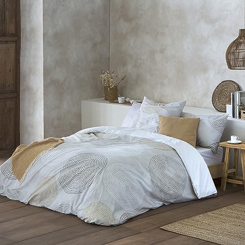 ETHERE MAISON Aimi Bettbezug für Bett 90 cm – 150 x 220 cm, Baumwolle, Fadenzahl 200, Knopfverschluss. von ETHERE MAISON
