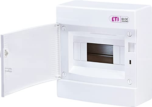 Sicherungskasten Aufputz IP40 Verteiler Kleinverteiler Stromverteiler Verteilerkasten Aufputzverteiler 1 reihig bis 8 Module (Weiße Tür) von ETI