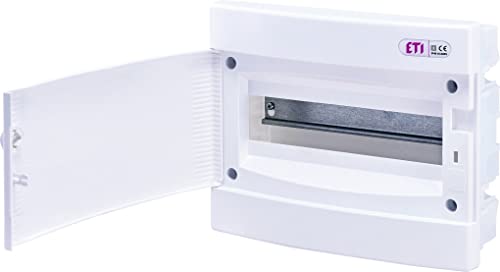 Sicherungskasten Unterputz IP40 Verteiler Gehäuse Weiße Tür für die Trockenraum Installation im Haus (1-reihig bis 12 Module) von ETI