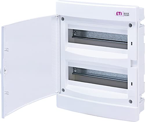 Sicherungskasten Unterputz IP40 Verteiler Gehäuse Weiße Tür für die Trockenraum Installation im Haus (2-reihig bis 24 Module) von ETI