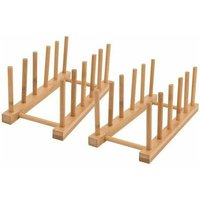 Bambus-Lagerregal Küchen-Abtropfgestell Bambus-Tellerhalter Bambus-Schüssel Holzplatte Glasschüssel Schneidebretthalter von ETING