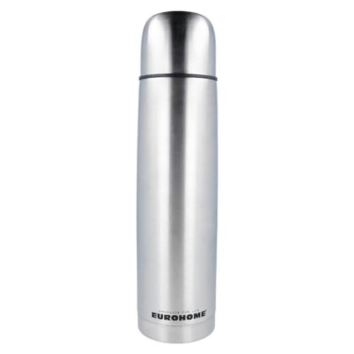 EUROHOME Isolierflasche aus rostfreiem Edelstahl - Thermosflasche 1L - Höhe 32 cm - Vielseitiger Thermobecher für Kaffee, Tee und mehr - Trinkflasche mit Trinkdeckel für bequemes Trinken unterwegs von EUROHOME