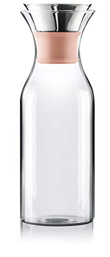 EVA SOLO – Kühlschrankkaraffe | skandinavisches Design | 1 Liter - 1.0l| Borrosilikat-Glas, Edelstahl, Silikon | spülmaschinenfest | 100% tropffrei | Cantaloupe Silikon von EVA SOLO