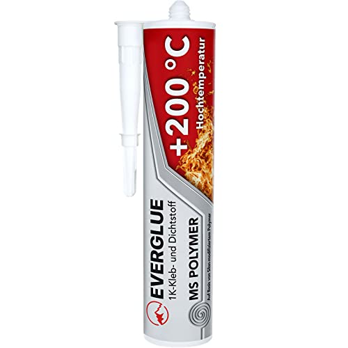 Everglue 1K MS Polymer Klebstoff Dichtstoff Hochtemperatur grau 440g Kartusche (weiß) von EVERGLUE