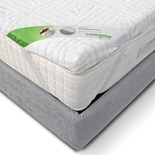 EVERGREENWEB - Matratzen Topper 80x190 cm OrthopädischBett Topper-7 cm Höhe Memory Foam Mattress Topper-Matratzenkorrektur, Matratzenbezug mit hypoallergenem Bezug, 4 elastische Ecken | Topper Eden von EVERGREENWEB MATERASSI & BEDS